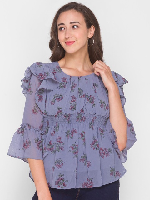 

ZOLA Grey Floral A-Line Top