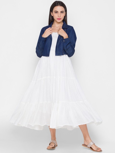 

ZOLA Blue Layered A-Line Midi Dress