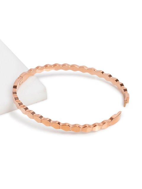 

Mikoto by FableStreet Women Rose Gold-Plated Brass Link Chain Chord Bangle-Style Bracelet