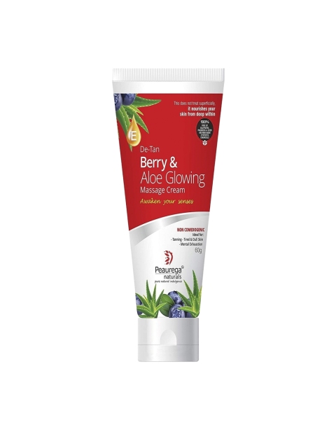 

Peaurega Naturals De-Tan Berry and Aloe Vera Glowing Massage Cream-60gm, Red