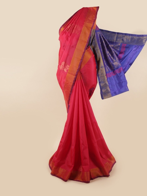 

Pothys Pink & Violet Woven Design Zari Pure Silk Saree