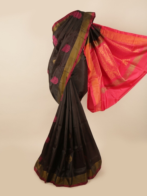 

Pothys Brown & Magenta Woven Design Zari Pure Silk Saree