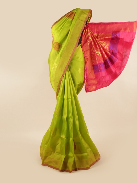 

Pothys Green & Pink Woven Design Zari Pure Silk Saree