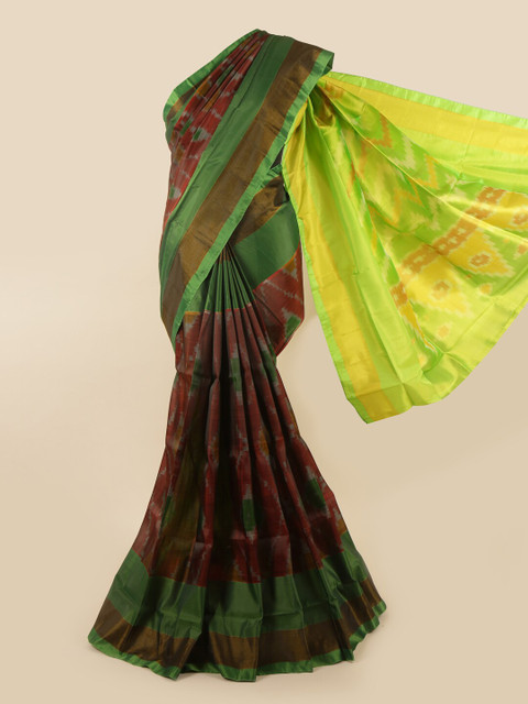 

Pothys Maroon & Green Zari Pure Silk Saree