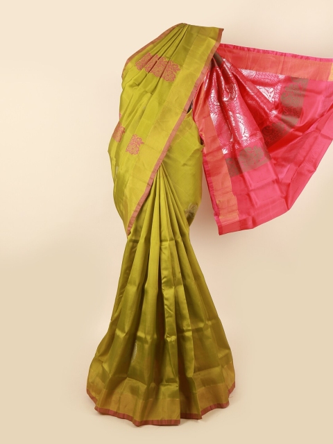

Pothys Green & Pink Woven Design Zari Pure Silk Saree