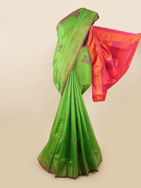 

Pothys Green & Pink Woven Design Zari Pure Silk Saree
