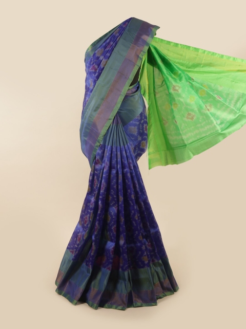 

Pothys Blue & Green Printed Zari Pure Silk Saree