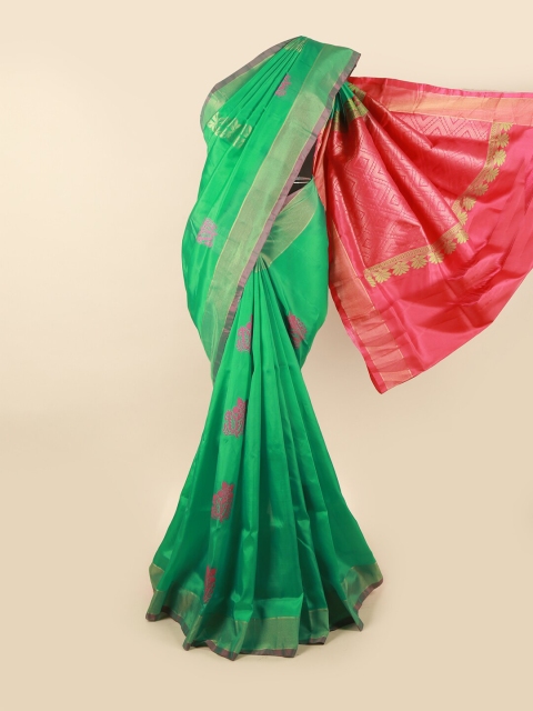 

Pothys Green & Pink Woven Design Zari Pure Silk Saree