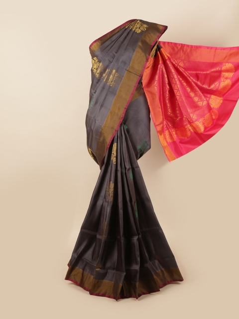 

Pothys Grey & Pink Woven Design Zari Pure Silk Saree