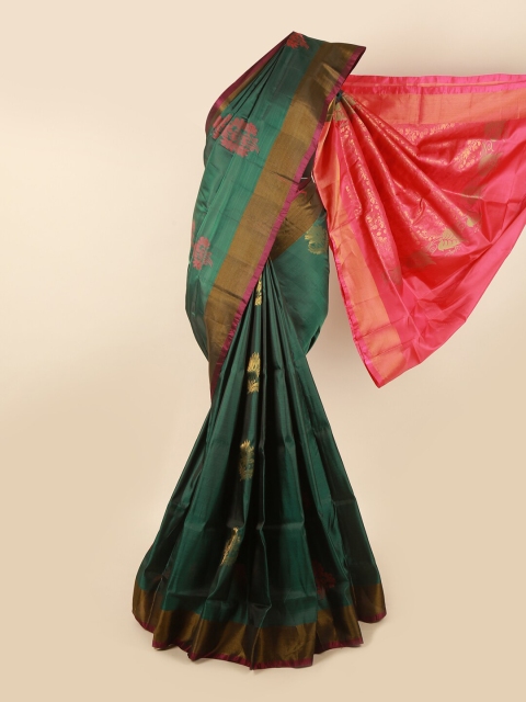 

Pothys Green & Pink Woven Design Zari Pure Silk Saree
