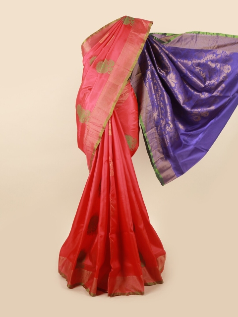 

Pothys Pink & Blue Ethnic Motifs Zari Pure Silk Saree