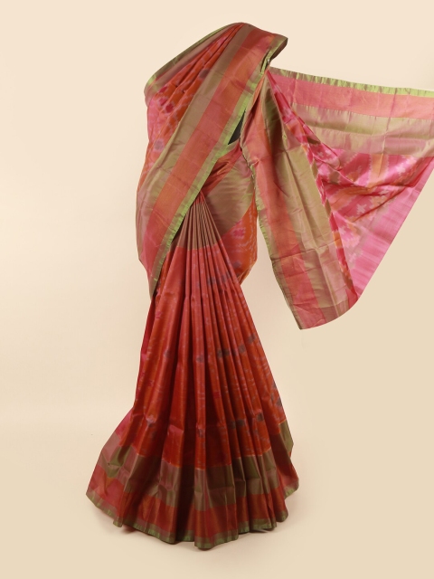 

Pothys Brown & Green Printed Zari Pure Silk Saree