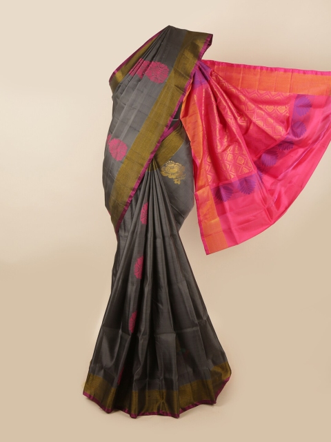 

Pothys Grey & Pink Woven Design Zari Pure Silk Saree