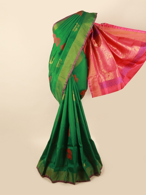 

Pothys Green & Pink Woven Design Zari Pure Silk Saree