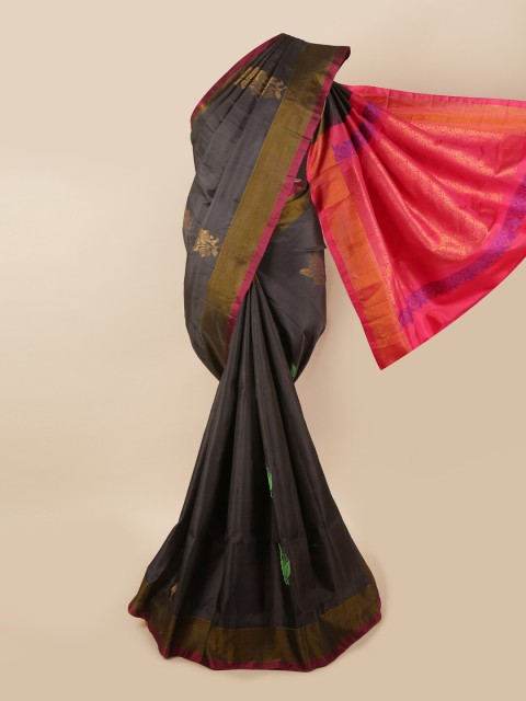 

Pothys Grey & Pink Woven Design Zari Pure Silk Saree