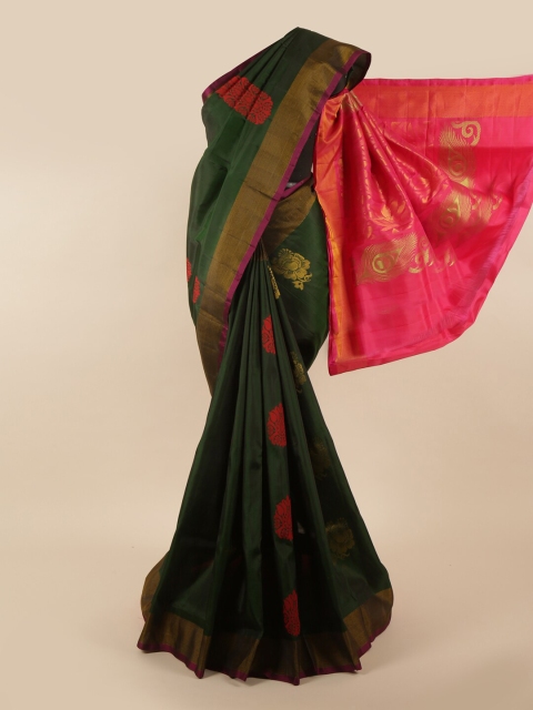 

Pothys Green & Pink Woven Design Zari Pure Silk Saree