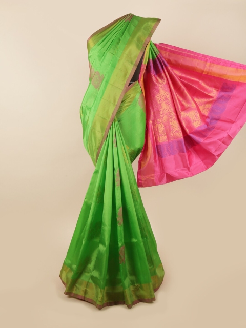 

Pothys Green & Pink Woven Design Zari Pure Silk Saree