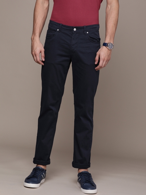 

Calvin Klein Jeans Men Navy Blue Wrinkle Free Trousers