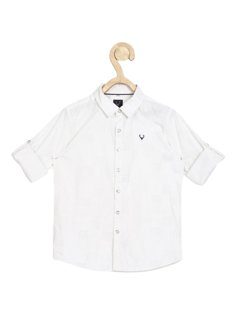 

Allen Solly Junior Boys White Slim Fit Opaque Printed Casual Shirt