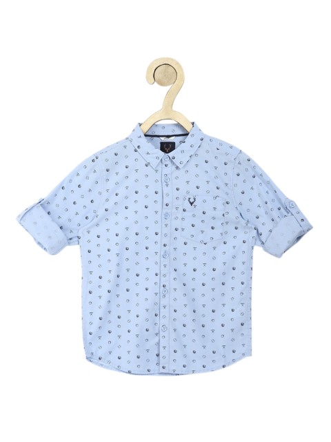 

Allen Solly Junior Boys Blue Slim Fit Opaque Printed Casual Shirt