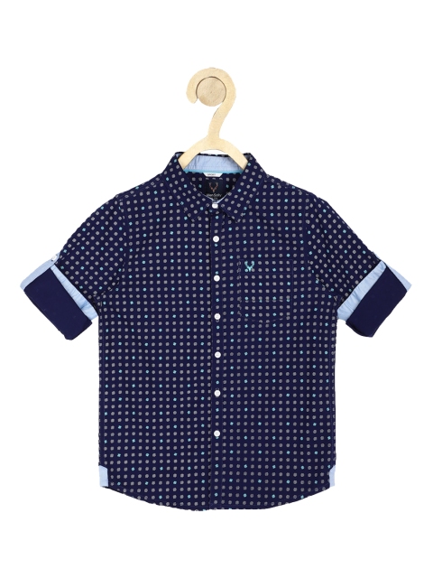 

Allen Solly Junior Boys Navy Blue Slim Fit Opaque Printed Cotton Casual Shirt