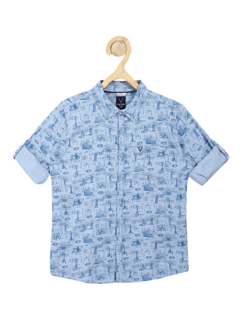 

Allen Solly Junior Boys Blue Slim Fit Opaque Printed Casual Shirt