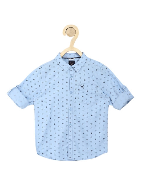 

Allen Solly Junior Boys Blue Slim Fit Opaque Printed Casual Shirt