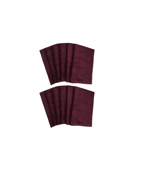 

Lushomes Set Of 12 Maroon Solid 450 GSM Hand Towels