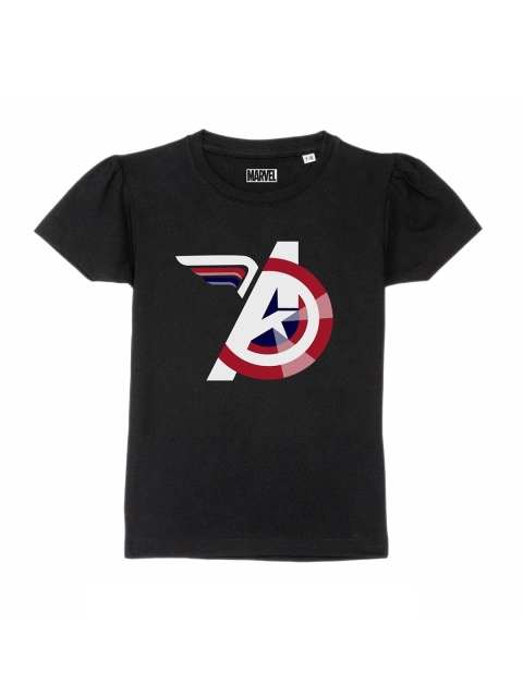 

Marvel by Wear Your Mind Girls Black Avengers Printed T-shirt