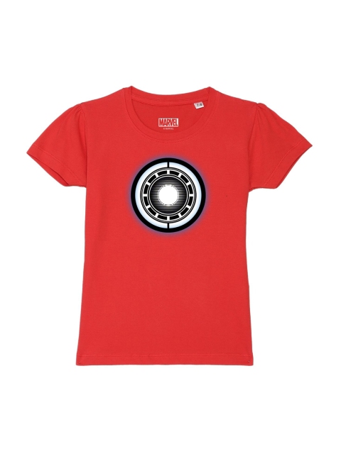 

Marvel by Wear Your Mind Girls Red & Black Marvel Avengers Printed Pure Cotton T-shirt