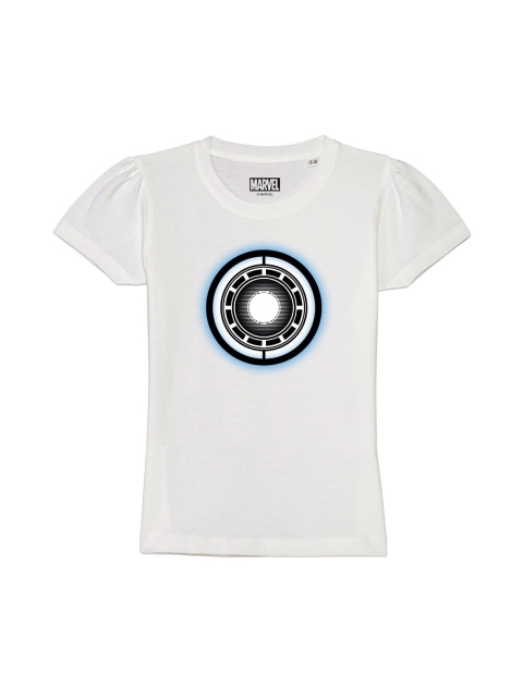 

Marvel by Wear Your Mind Girls White Marvel Avengers Printed T-shirt