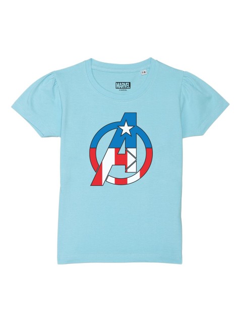 

Marvel by Wear Your Mind Girls Blue Avengers Printed Pure Cotton T-shirt