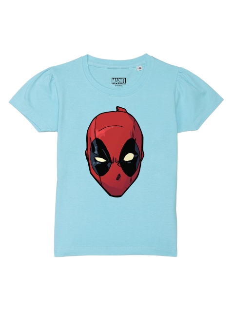

Marvel by Wear Your Mind Girls Blue & Red Deadpool Printed T-shirt