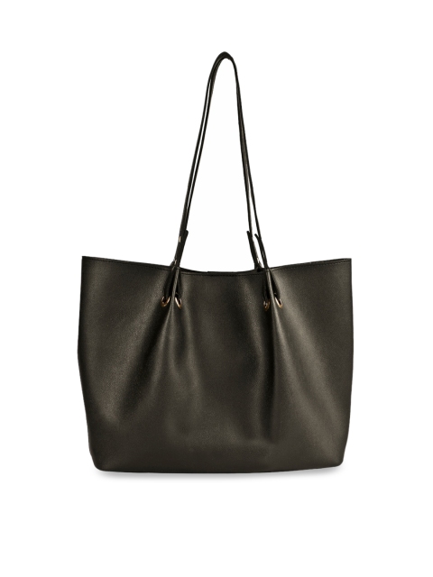 

SASSAFRAS Black Textured Shopper Tote Bag
