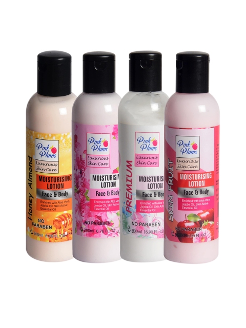 

Pink Plums Pack of 4 Face & Body Lotion- 200ml Each, Multi