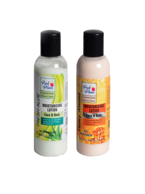 

Pink Plums Unisex Pack of 2 Paraben Free Body Lotions 200ml each, Multi