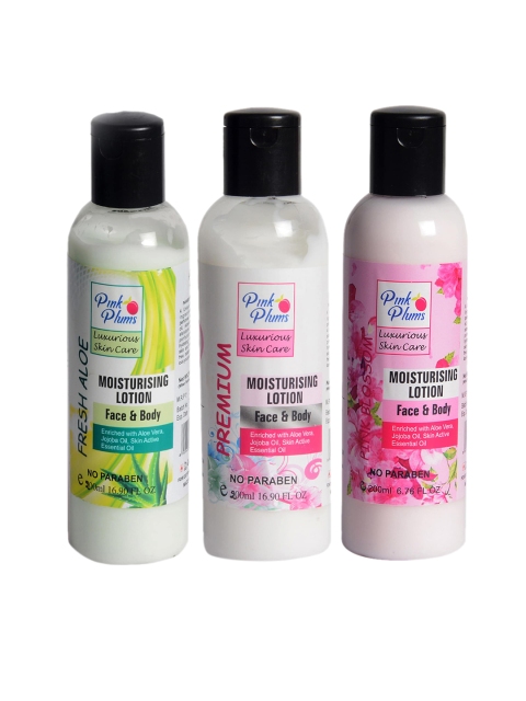 

Pink Plums Set of 3 Aloevera - Blossom & Premium Body Lotions, Multi