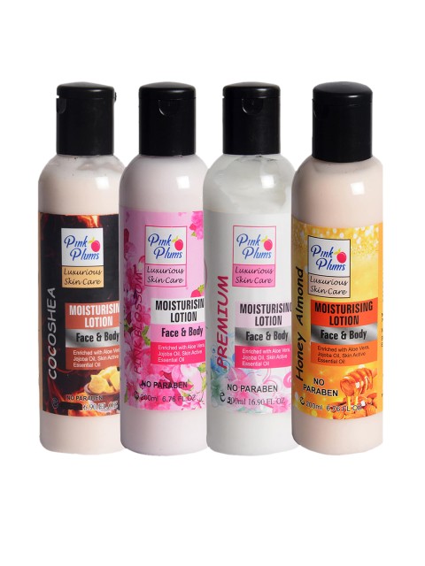 

Pink Plums Pack of 4 Face & Body Moisturising Lotion 200ml Each, Multi
