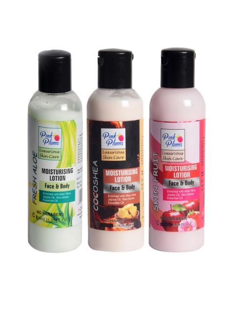 

Pink Plums Pack of 3 Face & Body Moisturising Lotion 200ml Each, Multi
