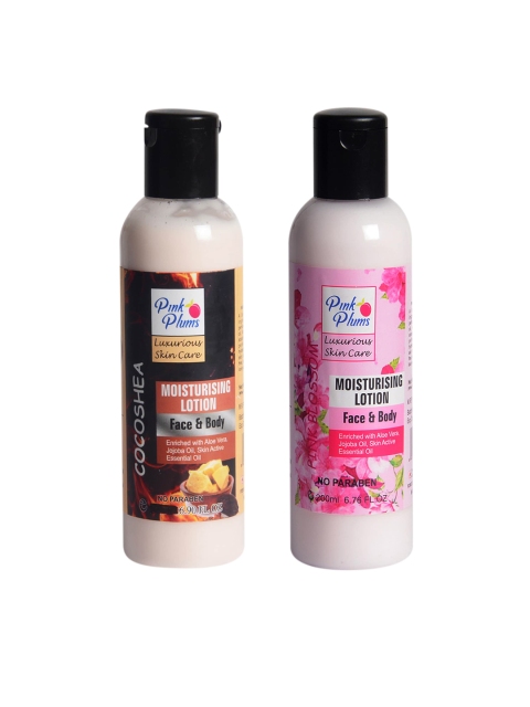 

Pink Plums Pack of 2 Cocoshea Blossom Body Lotions- 200 ML Each, Multi