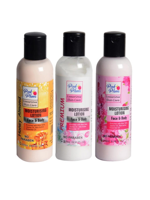 

Pink Plums Pack of 3 Almond Blossom Body Lotions- 200 ML Each, Multi