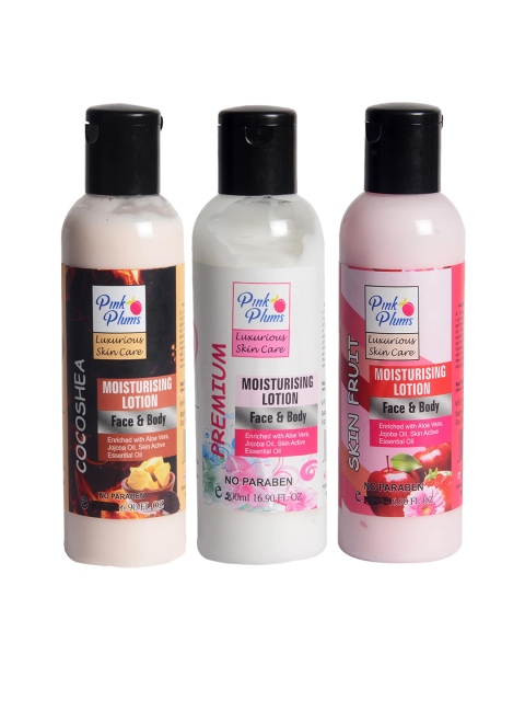 

Pink Plums Pack of 3 Cocoshea Almond Body Lotions- 200 ML Each, Multi