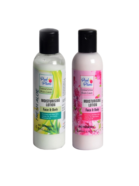 

Pink Plums Set of 2 Aloevera & Blossom Body Lotions, Multi