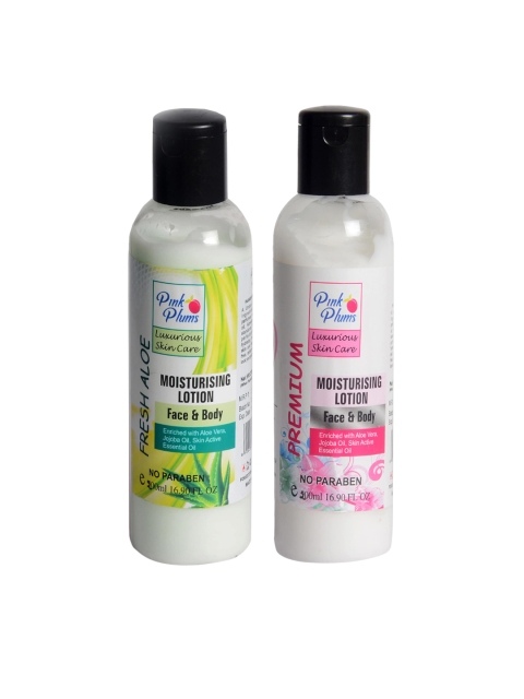

Pink Plums Unisex Aloevera Premium Body Lotion Pack of 2 200 ml each, Multi
