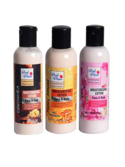 

Pink Plums Pack of 3 Face & Body Moisturising Lotion 200ml Each, Multi