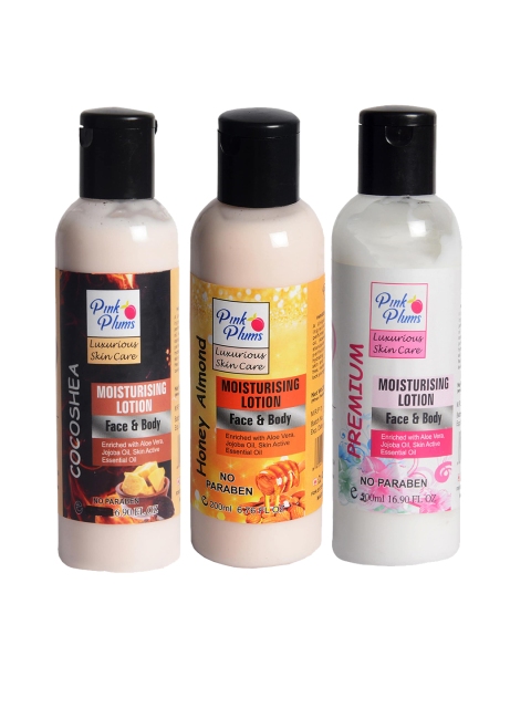 

Pink Plums Pack of 3 Cocoshea Almond Body Lotions- 200 ML Each, Multi