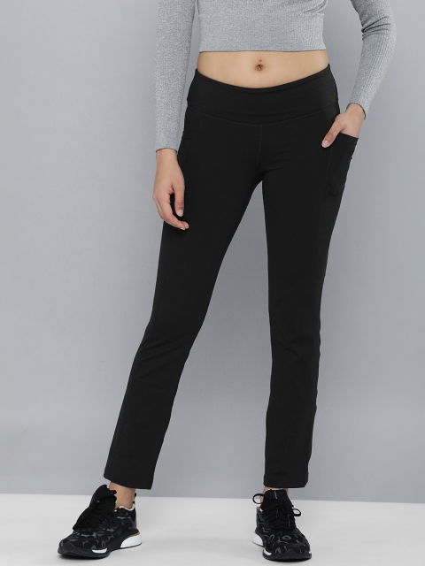 

Skechers Women Black Solid Straight Fit Track Pants