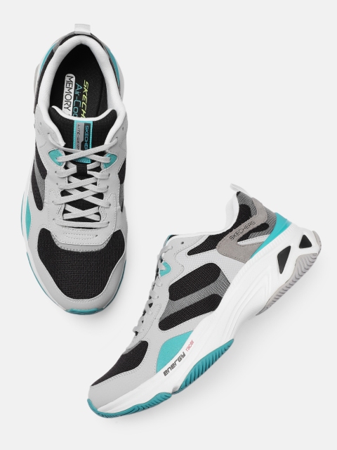 

Skechers Men Off White & Black Leather Energy Racer - Lindora Sneakers