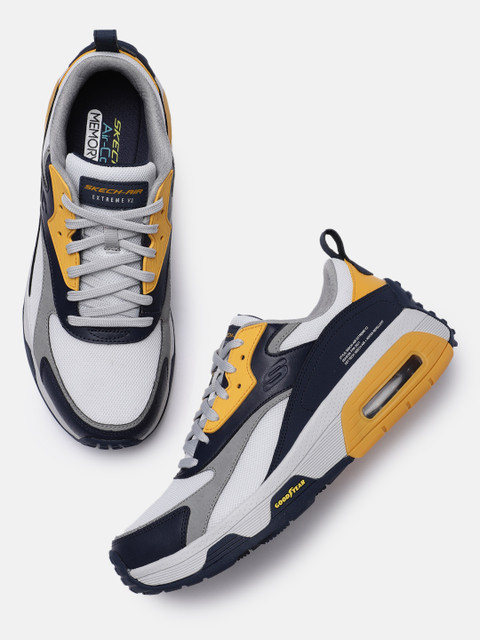 

Skechers Men Navy Blue SKECH-AIR EXTREME V2 Colourblocked Sneakers