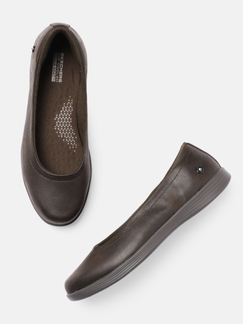 

Skechers Women Brown Solid Suede Casual On The Go Dreamy - Nightout Ballerinas Flats